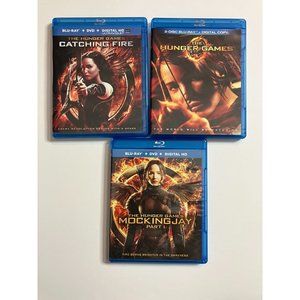The Hunger Games + Mockingjay Pt 1 + Catching 3 Blu-ray Lot